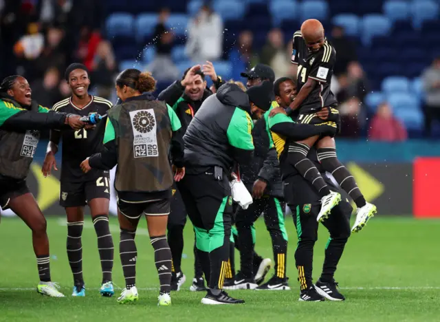 Jamaica players celebrate