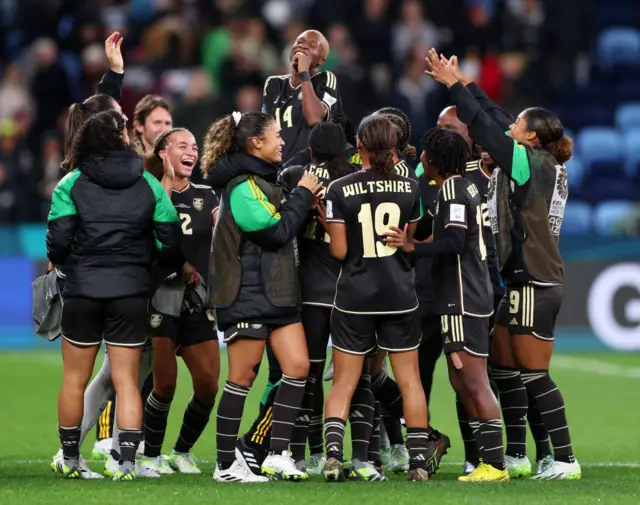 Jamaica players celebrate