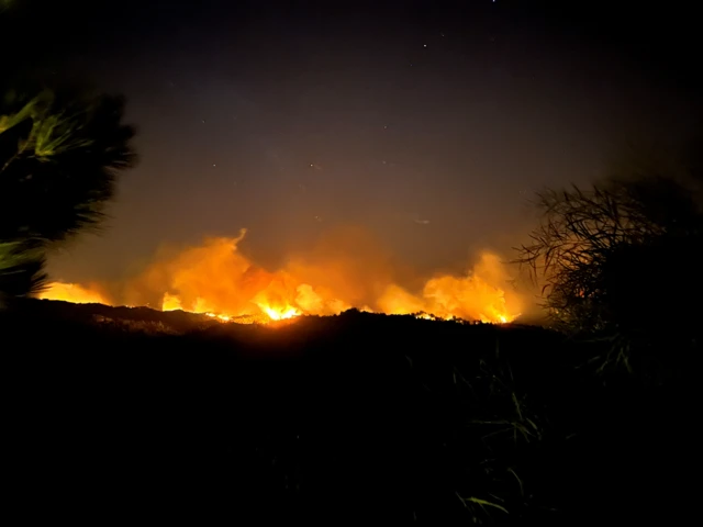 A wildfire on the island of Rhodes