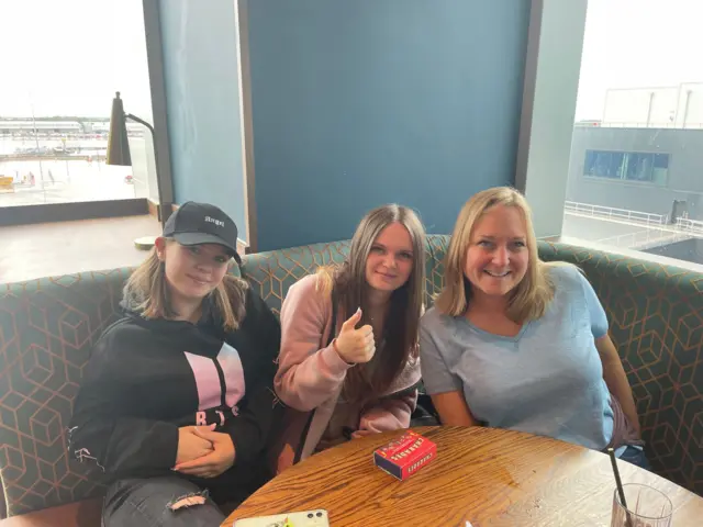 Celia pictured with her two daughters Mimi and Olivia