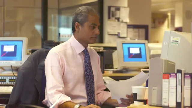 George Alagiah prepares to mark the 20th anniversary of the BBC's Six O'Clock News in 2004