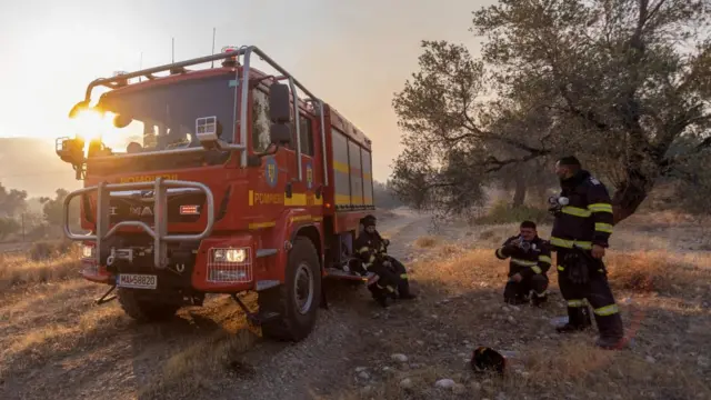 Wildfire burns on the island of Rhodes