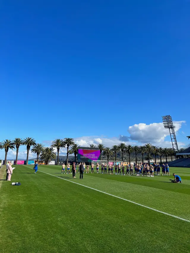 England hosted a public training session in Terrigal