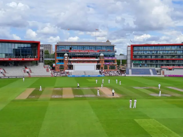 Players on the field at Old Trafford