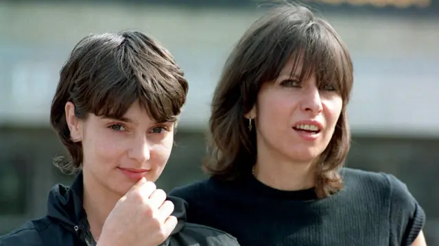 Singers Sinéad O'Connor and Chrissie Hynde, of the Pretenders, in London