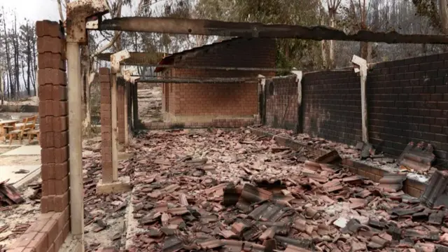 Mr Selmy's restaurant that was destroyed by the wildfires in Tunisia - July 2023