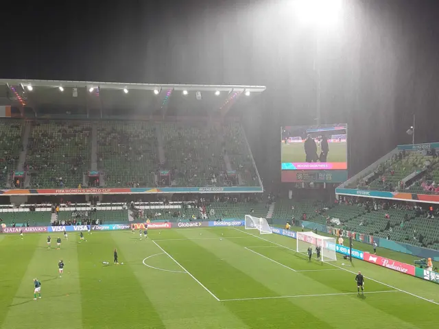 Rain at the Perth Triangular Stadium