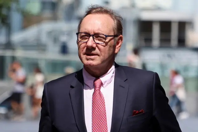 Kevin Spacey pictured outside of Southwark Crown Court