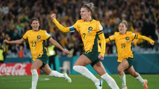 Australia's Steph Catley celebrates