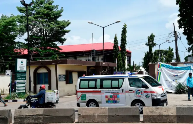 A state ambulance leaves the Lagos State University Teaching Hospital as activities resume following the suspension of strike by medical doctors in Lagos, on May 21, 2020