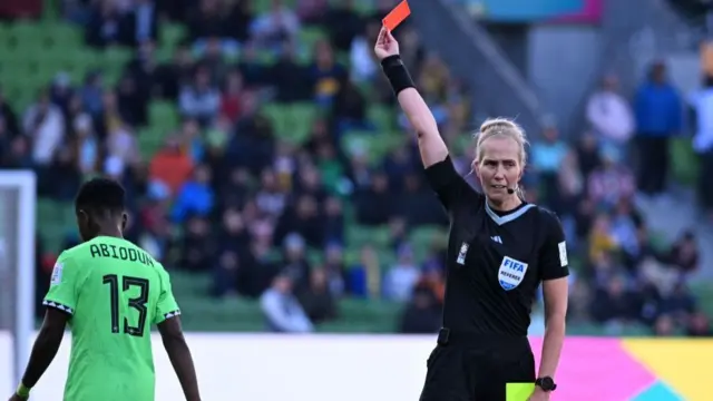 Deborah Abiodun recieves red card