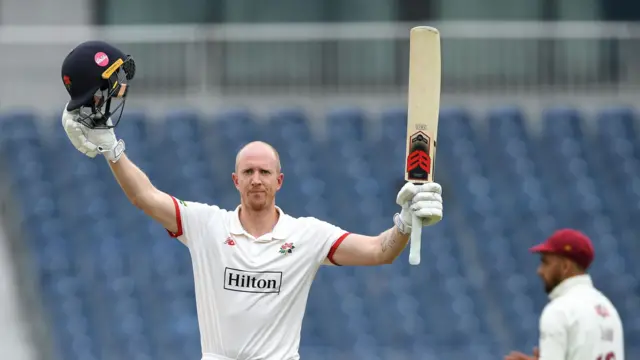 Luke Wells hit his fifth century for Lancashire