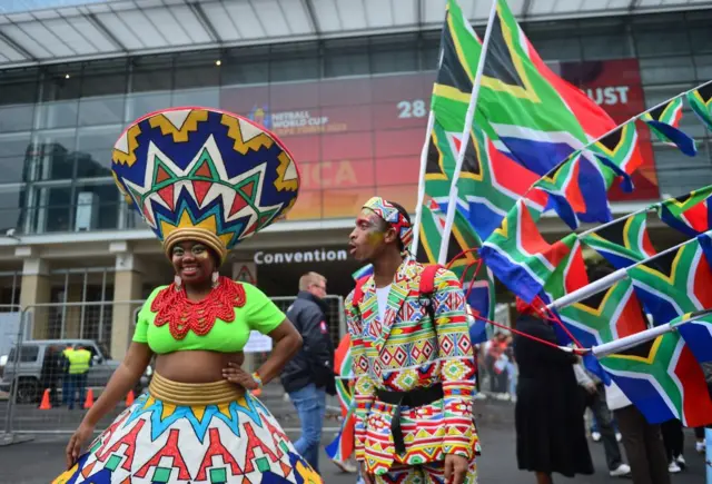 Netball World Cup South Africa fans outside