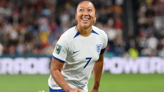 Lauren James celebrates scoring England's goal