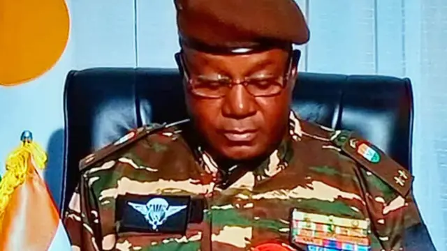 Gen Tchiani addressing the nation