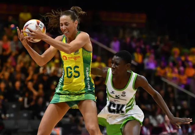 Cara Koenen playing for Australia against Zimbabwe