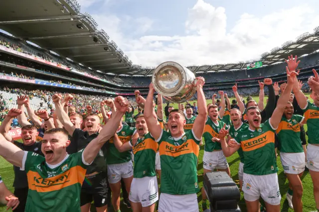 Kerry celebrate after defeating Galway in last year's All-Ireland final