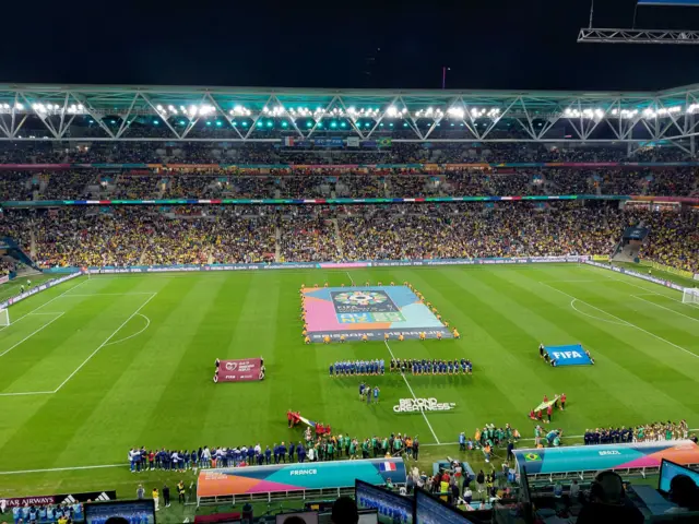 Teams out for the anthems