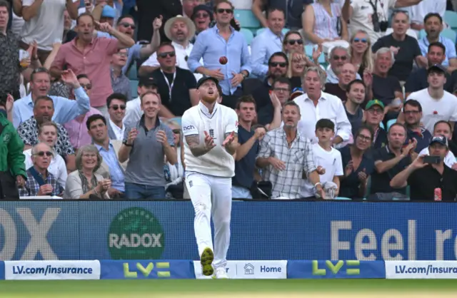 Ben Stokes' boundary catch to dismiss Pat Cummins