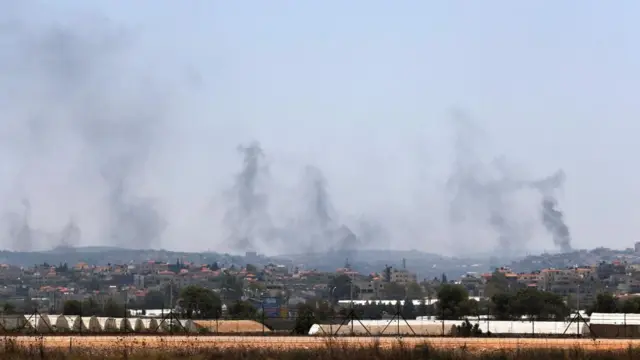 Smoke rises over the Jenin refugee camp