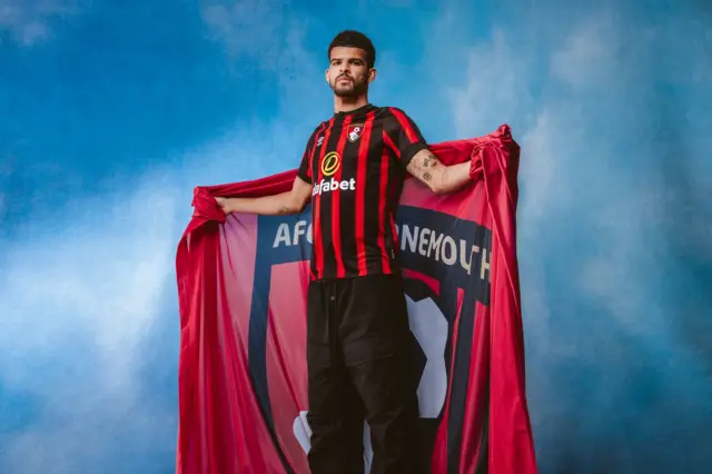 Dominic Solanke in the new Bournemouth home kit