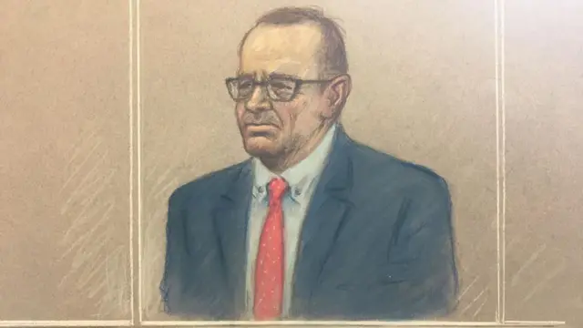 Court drawing of Kevin Spacey at Southwark Crown Court