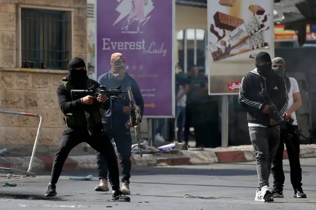 Masked gunmen in Jenin