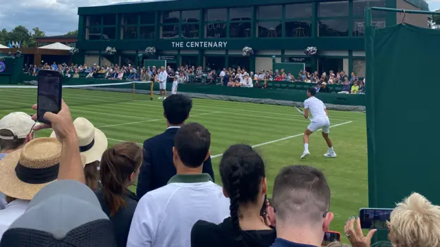 Novak Djokovic on court 11 Wimbledon