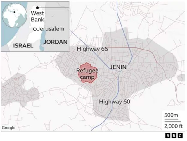 Map of Jenin refugee camp