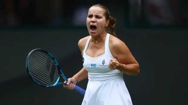 Sofia Kenin celebrates