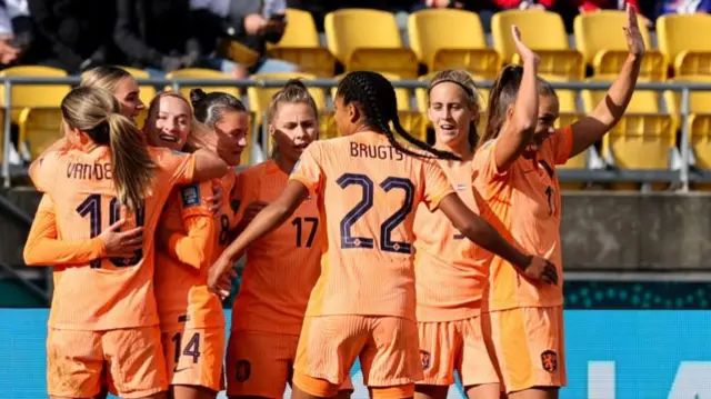 Netherlands players celebrate