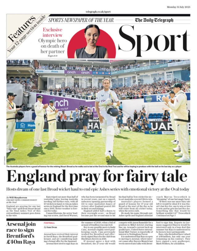 The Telegraph back page