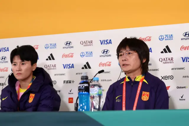 China manager and captain address the world media ahead of England.