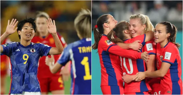 Norway and Japan team celebrate.