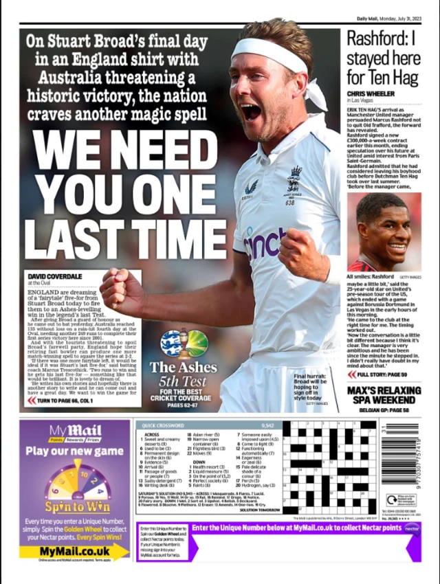 Daily Mail back page