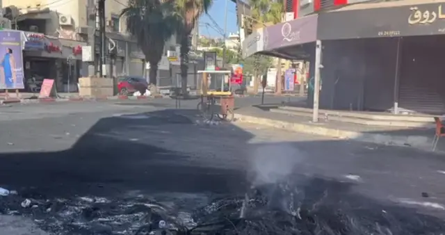 Street damage in Jenin