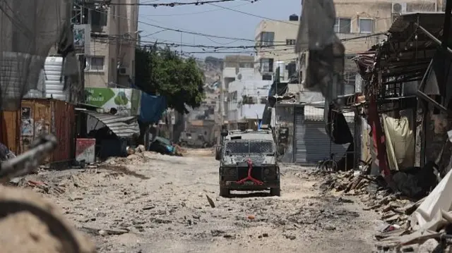 An armoured vehicle on a street