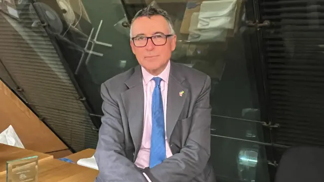 Sir Bernard Jenkin in an office