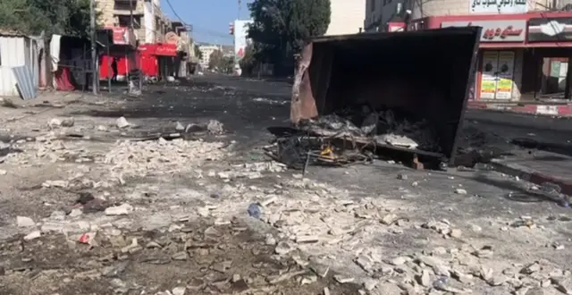 Street damage in Jenin