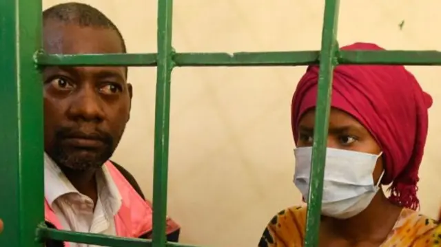 Paul Mackenzie and Rhoda Maweu in court in Mombasa.