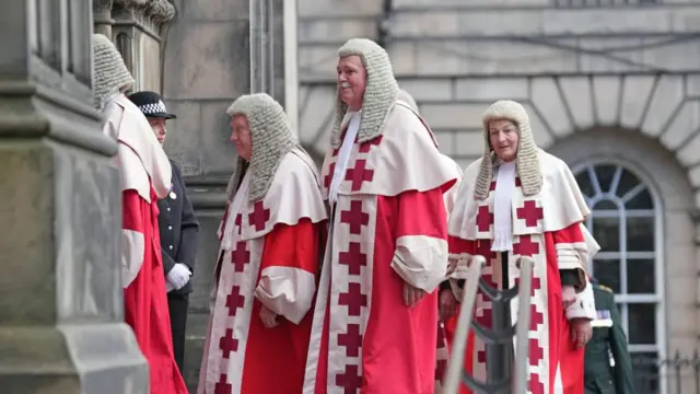 Judges arriving at St Giles' Cathedral, Edinburgh, for the National Service of Thanksgiving and Dedication for King Charles III and Queen Camilla