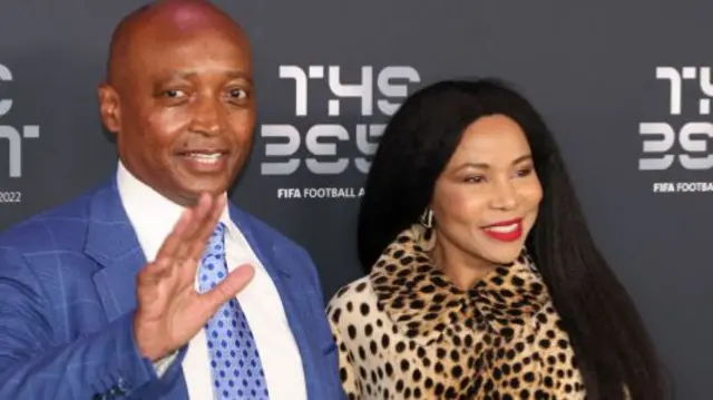 Patrick Motsepe and his wife Precious Moloi pose for a photo in Paris, France - 2023