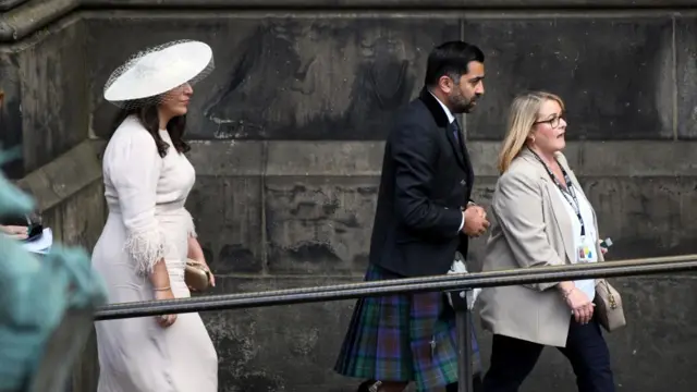 First Minister of Scotland Humza Yousaf arriving at St Giles' Cathedral, Edinburgh