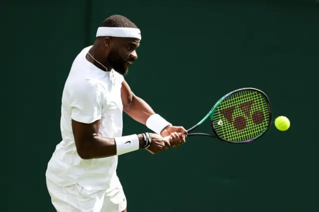 Tiafoe’s compatriot and ninth seed Taylor Fritz is whizzing through his match against Mikael Ymer, winning the first 6-3 and he’s currently one game away from taking the second.