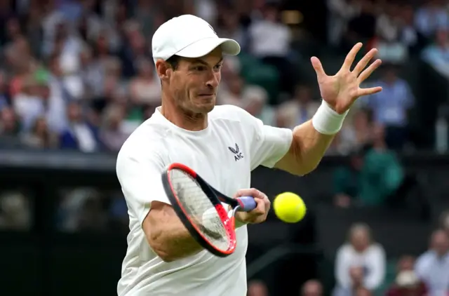 Andy Murray hits a forehand