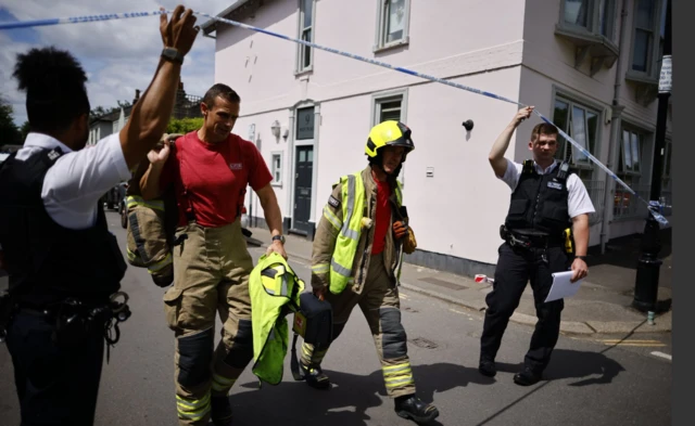 Firefighters at scene of Wimbledon school crash