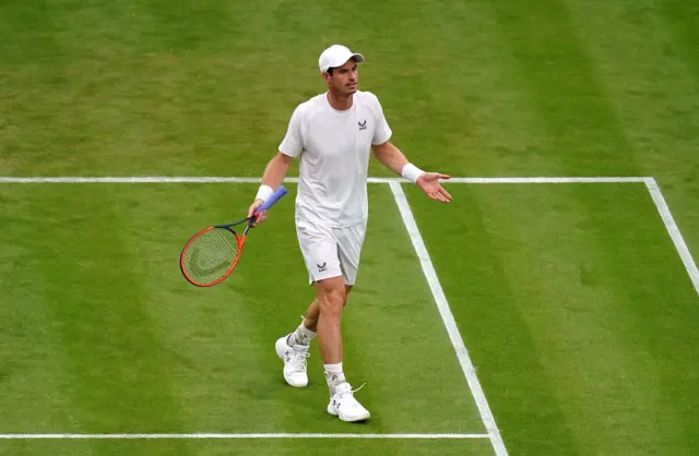 Andy Murray gesturing with his arms out