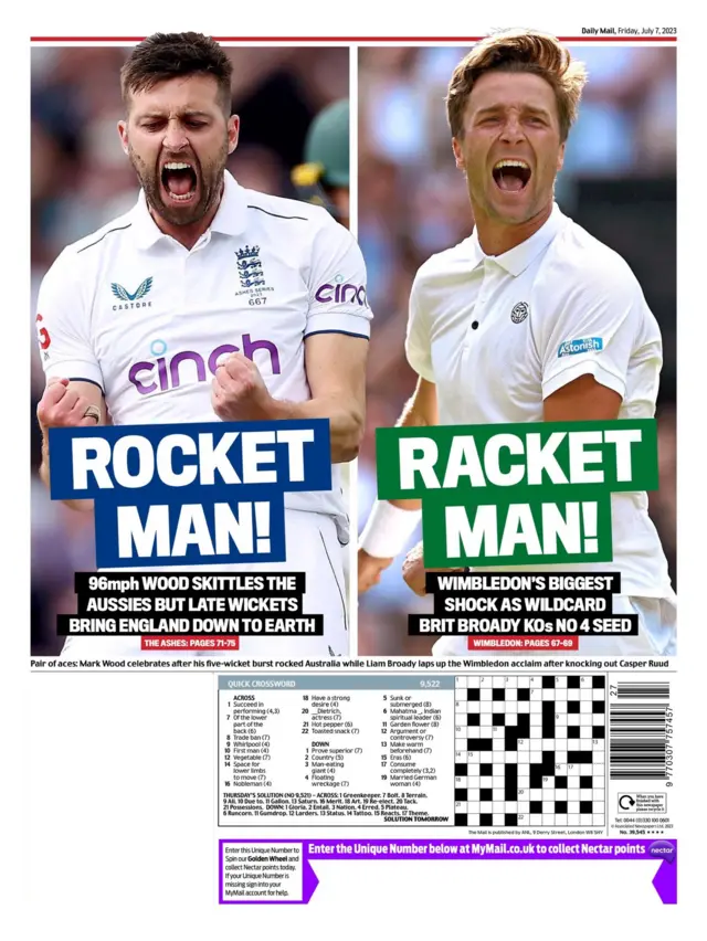 Back page of the Daily Mail