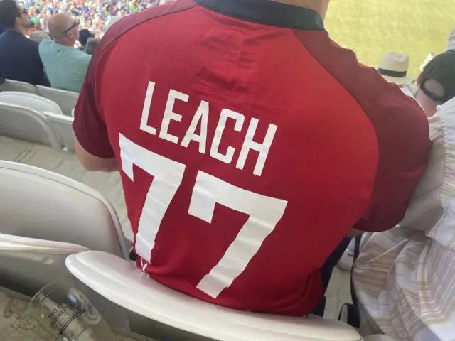 Fan in Jack Leach shirt