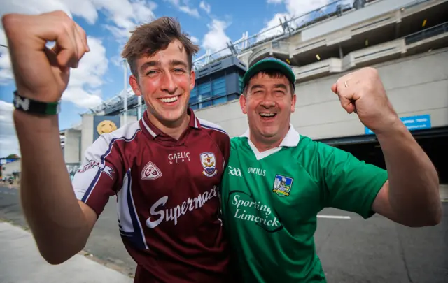 Galway and Limerick fans ahead of the game